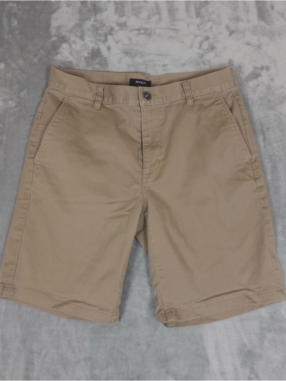 RVCA Men's Tan Flat Front Chino Shorts